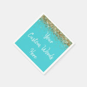 Serviette En Papier Fête d'anniversaire personnalisée Turquoise Annive (Coin)