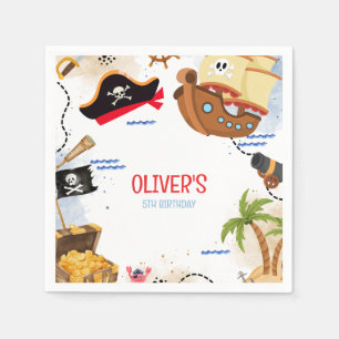 Serviette En Papier Fête d'anniversaire pirate pour enfants Ahoy Mat