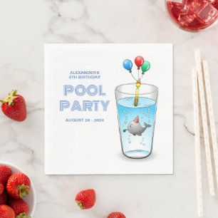 Serviette En Papier Fête d'anniversaire Piscine