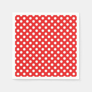 Serviette En Papier Fête d'anniversaire pois rouges et blancs
