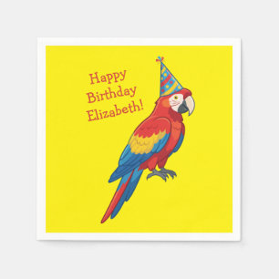 Serviette En Papier Fête d'anniversaire pour enfants avec perroquet