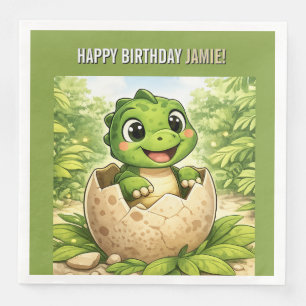 Serviette En Papier Fête d'anniversaire pour enfants avec un bébé dino