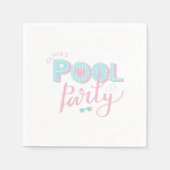 Serviette En Papier fête d'anniversaire pour tout âge à la piscine (Devant)
