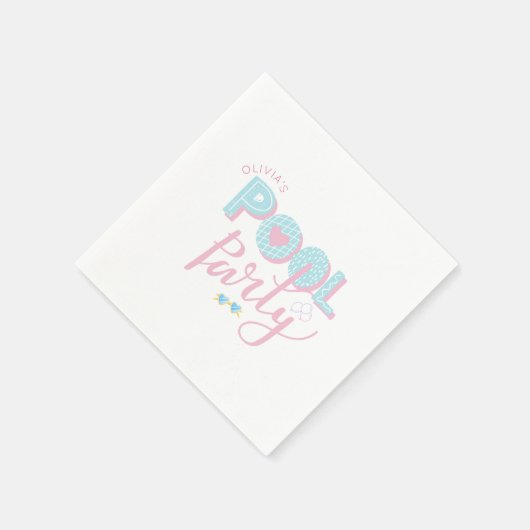 Serviette En Papier fête d'anniversaire pour tout âge à la piscine (Coin)