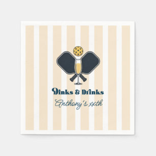 Serviette En Papier Fête d'anniversaire Preppy Pickleball Dinks & Drin