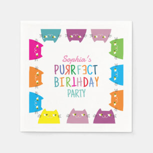 Serviette En Papier Fête d'anniversaire Purrfect