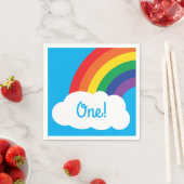 Serviette En Papier Fête d'anniversaire Rainbow (En situation)