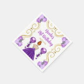 Serviette En Papier Fête d'anniversaire Red Hair Princesse en violet (Coin)