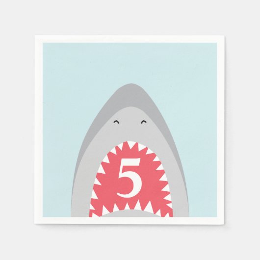 Serviette En Papier Fête d'anniversaire requin (Devant)
