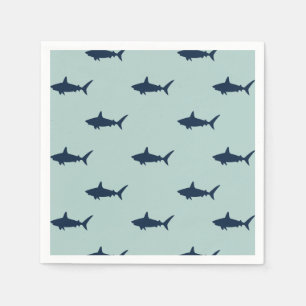 Serviette En Papier Fête d'anniversaire requin