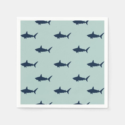 Serviette En Papier Fête d'anniversaire requin (Devant)