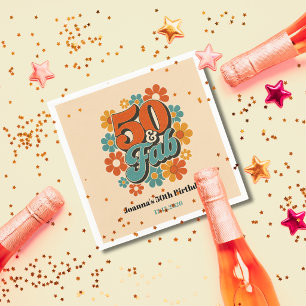 Serviette En Papier Fête d'anniversaire Rétro 50 & Fabuleux 50 ans