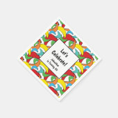 Serviette En Papier Fête d'anniversaire Retro Multicolore Boomerang (Coin)