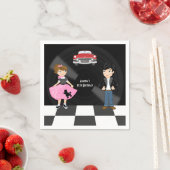 Serviette En Papier Fête d'anniversaire Retro Sock Hop (En situation)