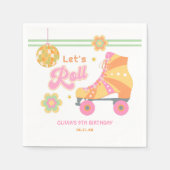Serviette En Papier Fête d'anniversaire Roll Girl Roller Skating (Devant)