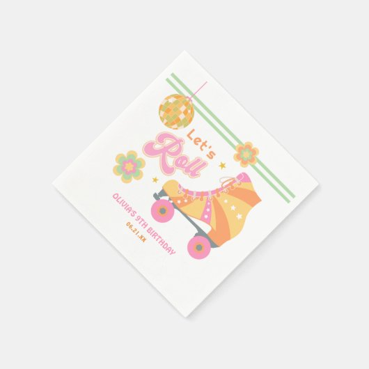 Serviette En Papier Fête d'anniversaire Roll Girl Roller Skating (Coin)