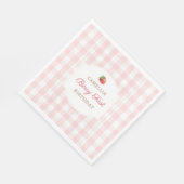 Serviette En Papier Fête d'anniversaire rose à carreaux de fraise Berr (Coin)