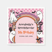 Serviette En Papier Fête D'Anniversaire Rose D'Halloween Pour Enfants (Devant)