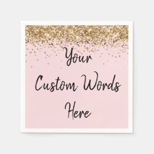 Serviette En Papier Fête d'anniversaire rose personnalisée pour la rem