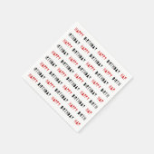 Serviette En Papier Fête d'anniversaire rouge et noir heureux (Coin)
