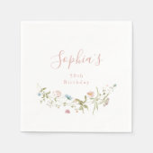 Serviette En Papier Fête d'anniversaire rustique bohème élégante rose (Devant)