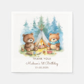 Serviette En Papier Fête d'anniversaire rustique de Camping Mountain (Devant)