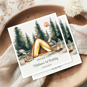 Serviette En Papier Fête d'anniversaire rustique de Camping Mountain