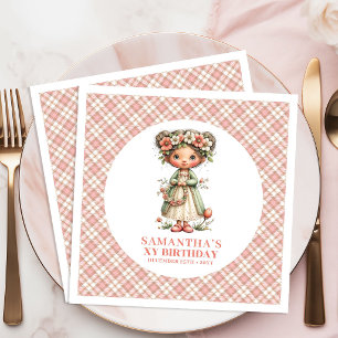 Serviette En Papier Fête d'anniversaire scintillante florale féerique 