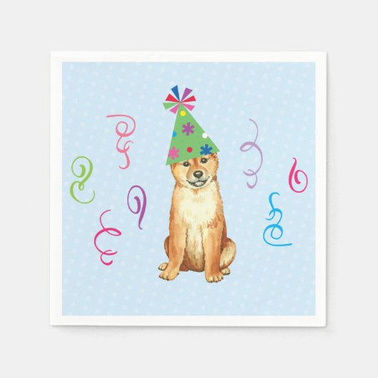 Serviette En Papier Fête d'anniversaire Shiba Inu (Devant)