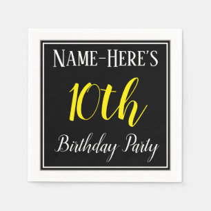 Serviette En Papier Fête d'anniversaire simple et 10ème avec le nom