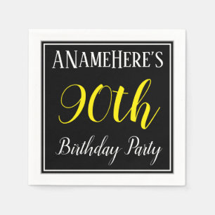 Serviette En Papier Fête d'anniversaire simple et quatre-vingt-dixiè