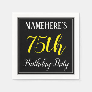 Serviette En Papier Fête d'anniversaire simple et soixante-quinzième