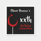 Serviette En Papier Fête d'Anniversaire Simple Rouge (Devant)