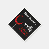 Serviette En Papier Fête d'Anniversaire Simple Rouge (Coin)