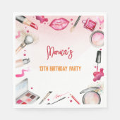 Serviette En Papier Fête d'anniversaire spa beauté et maquillage (Devant)