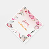 Serviette En Papier Fête d'anniversaire spa beauté et maquillage (Coin)