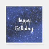 Serviette En Papier Fête d'anniversaire Star Galaxy sur bleu (Devant)