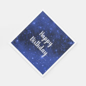 Serviette En Papier Fête d'anniversaire Star Galaxy sur bleu (Coin)