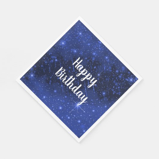 Serviette En Papier Fête d'anniversaire Star Galaxy sur bleu (Coin)