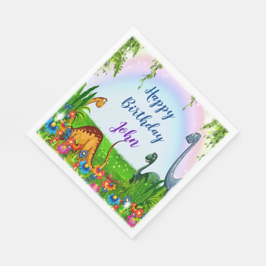 Serviette En Papier Fête d'anniversaire Stomp and Roar Dinosaur (Coin)