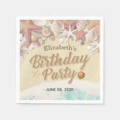 Serviette En Papier Fête d'anniversaire Summer Beach Starfish Coques d (Devant)