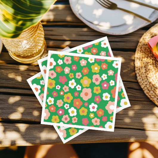 Serviette En Papier Fête d'anniversaire super Daisies Floral PERSONNAL