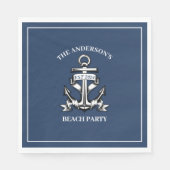 Serviette En Papier Fête d'anniversaire sur la plage avec une ancre de (Devant)