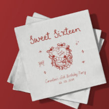 Fête d'anniversaire Sweet Sixteen dessinée à la ma