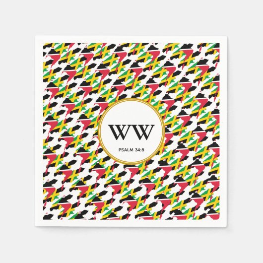 SERVIETTE EN PAPIER FÊTE D'ANNIVERSAIRE THÈME DRAPEAU JAMAÏQUE TRINITÉ (Devant)