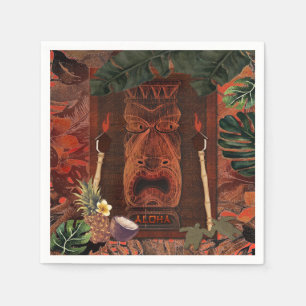 Serviette En Papier Fête d'anniversaire Tiki Aloha Hawaïen Luau Vintag