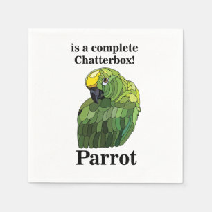 Serviette En Papier Fête d'anniversaire tropicale drôle avec oiseau pe