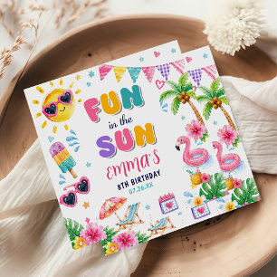 Serviette En Papier Fête d'anniversaire tropicale plage amusement au s