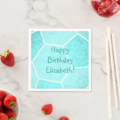 Serviette En Papier fête d'anniversaire turquoise (En situation)