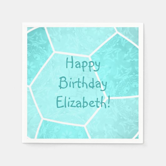 Serviette En Papier fête d'anniversaire turquoise (Devant)